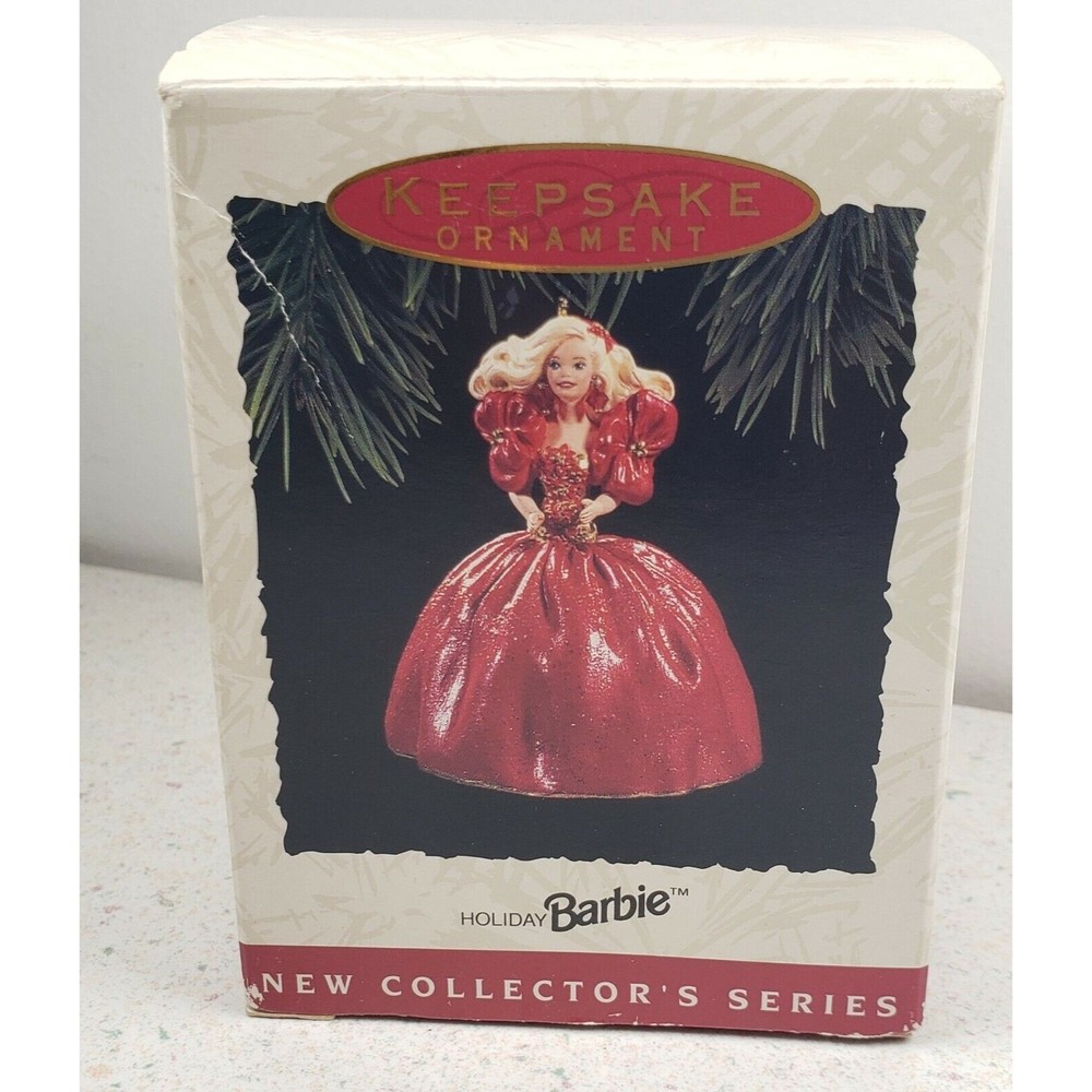 Hallmark Keepsake Ornament Holiday Barbie 1993 Collector's Series Red Dress